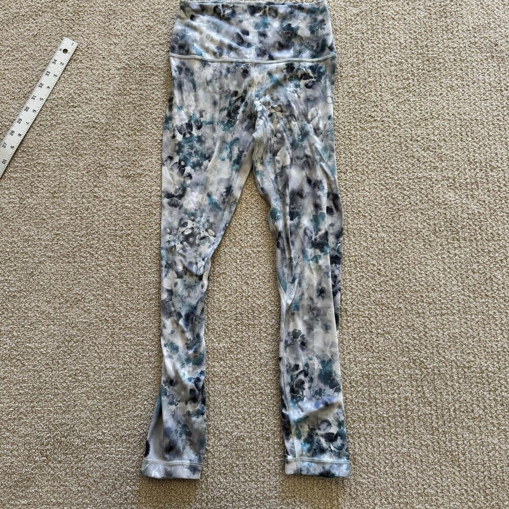 Lululemon Leggings Womens 4 Gray Tie Dye High Rise Ankle Yoga Stretch Pants
